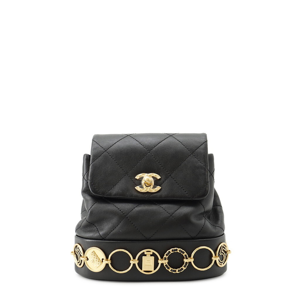 Chanel Matelassé Backpack with Coco Mark Icon Chain, Leather, AS4275, CHANEL ...